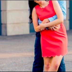 J. Crew Coral Scalloped Dress